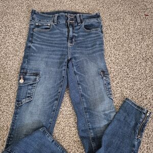 American Eagle Outfitters Blue Cargo Skinny Jeggings - Women's